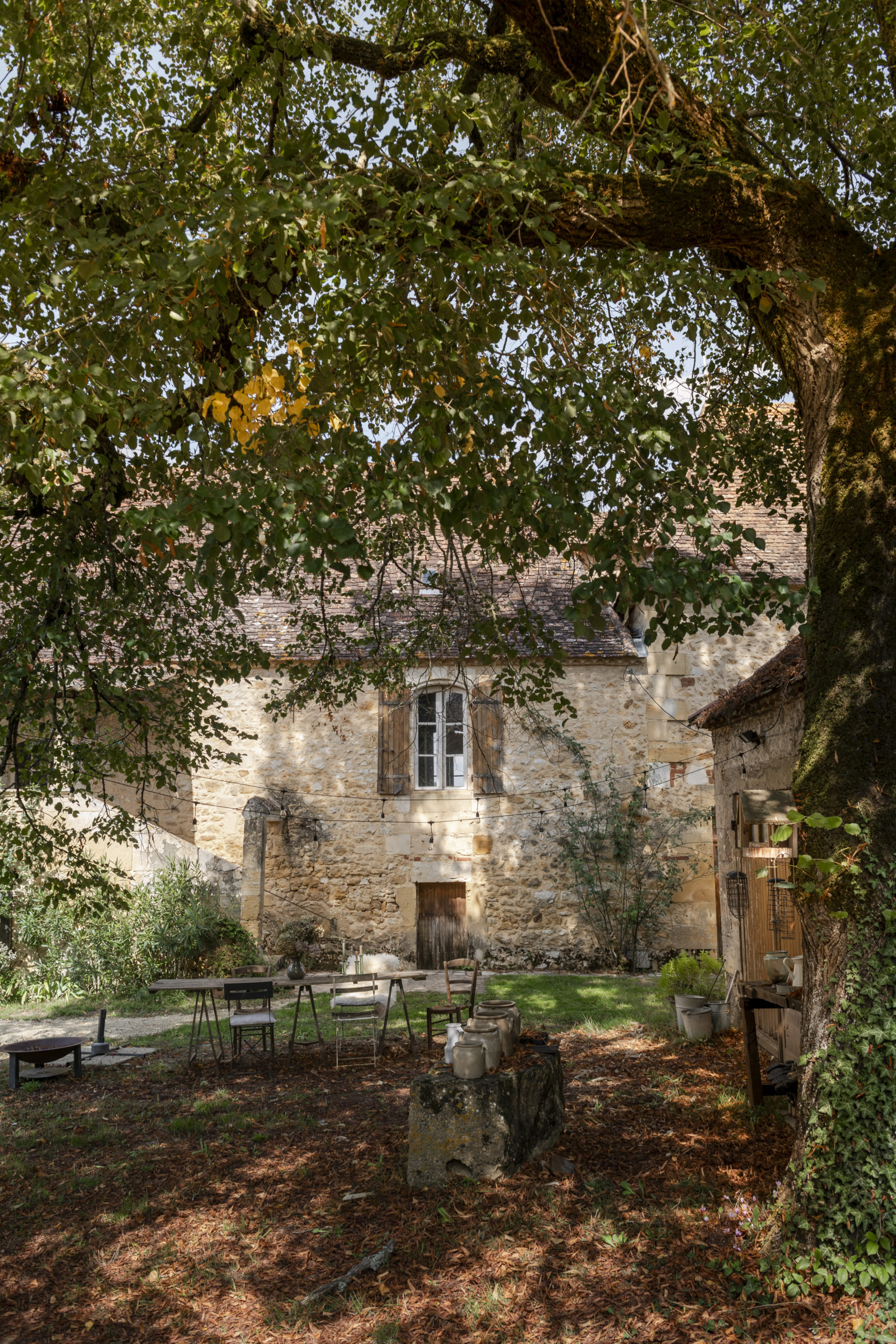 maison campagne pierre automne